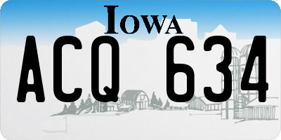 IA license plate ACQ634