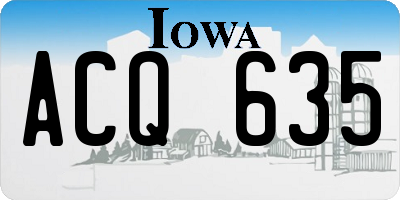 IA license plate ACQ635