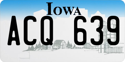 IA license plate ACQ639