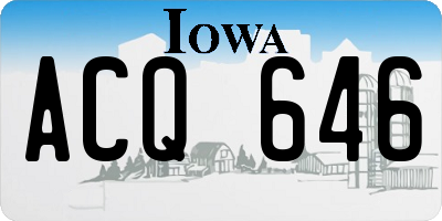 IA license plate ACQ646