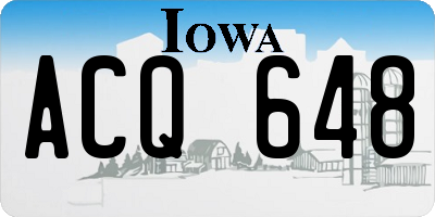 IA license plate ACQ648