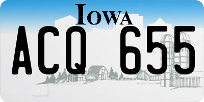 IA license plate ACQ655