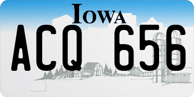 IA license plate ACQ656