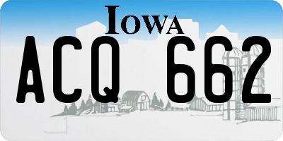 IA license plate ACQ662