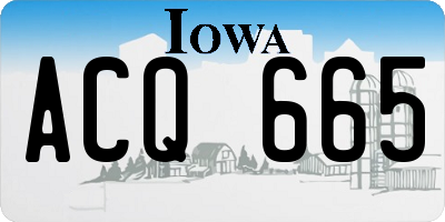 IA license plate ACQ665