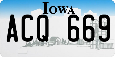 IA license plate ACQ669