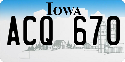 IA license plate ACQ670