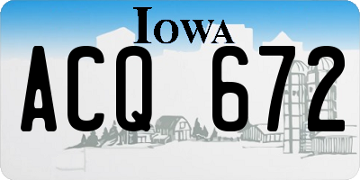 IA license plate ACQ672
