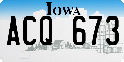 IA license plate ACQ673