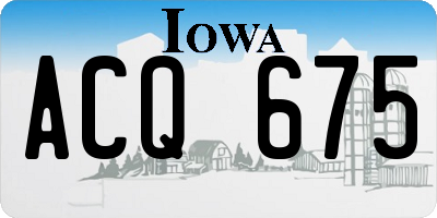 IA license plate ACQ675