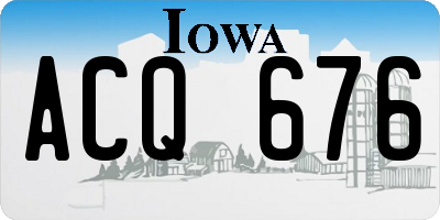 IA license plate ACQ676