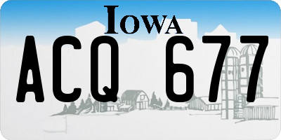 IA license plate ACQ677
