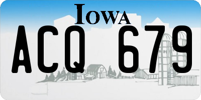 IA license plate ACQ679