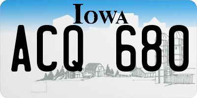 IA license plate ACQ680