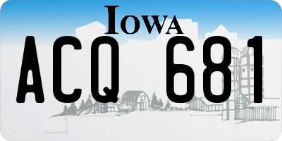 IA license plate ACQ681