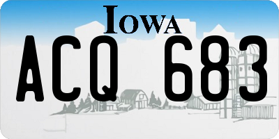 IA license plate ACQ683