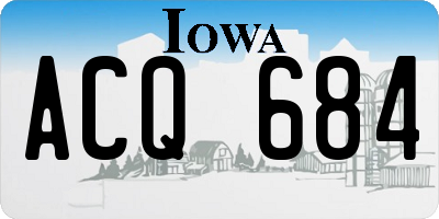 IA license plate ACQ684