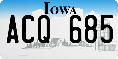 IA license plate ACQ685