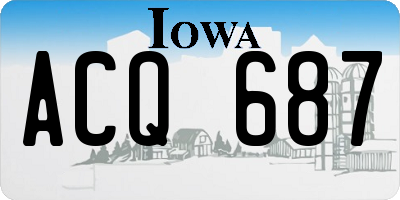 IA license plate ACQ687