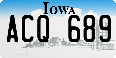 IA license plate ACQ689