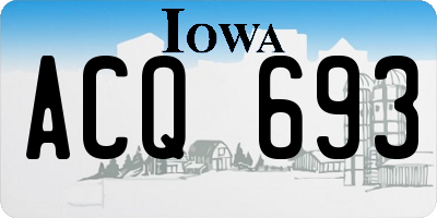 IA license plate ACQ693