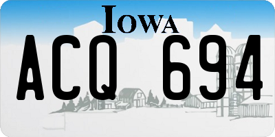 IA license plate ACQ694