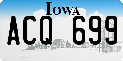 IA license plate ACQ699