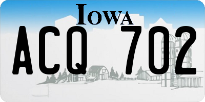 IA license plate ACQ702