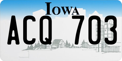 IA license plate ACQ703