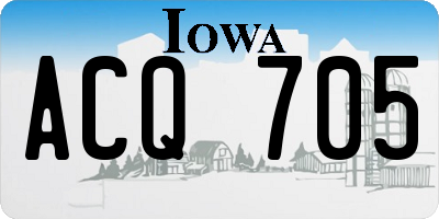 IA license plate ACQ705