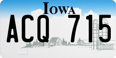 IA license plate ACQ715