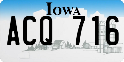 IA license plate ACQ716