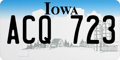 IA license plate ACQ723