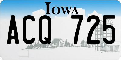 IA license plate ACQ725