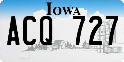 IA license plate ACQ727