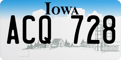 IA license plate ACQ728