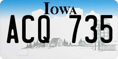IA license plate ACQ735