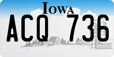 IA license plate ACQ736