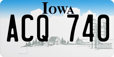 IA license plate ACQ740