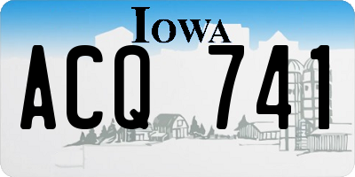 IA license plate ACQ741