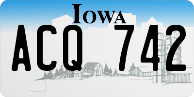 IA license plate ACQ742