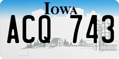 IA license plate ACQ743