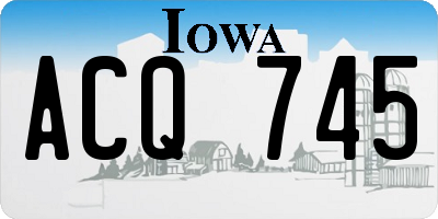 IA license plate ACQ745
