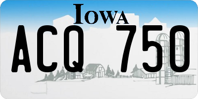 IA license plate ACQ750