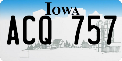IA license plate ACQ757
