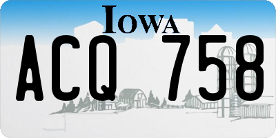 IA license plate ACQ758