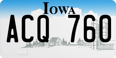 IA license plate ACQ760