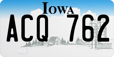 IA license plate ACQ762