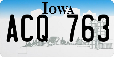 IA license plate ACQ763