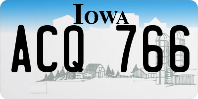 IA license plate ACQ766